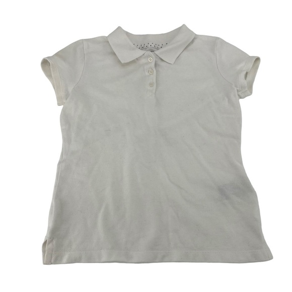 Old Navy White Short Sleeve Collared Uniform Polo Shirt Size Small (6/7) Girl’s - Picture 1 of 5